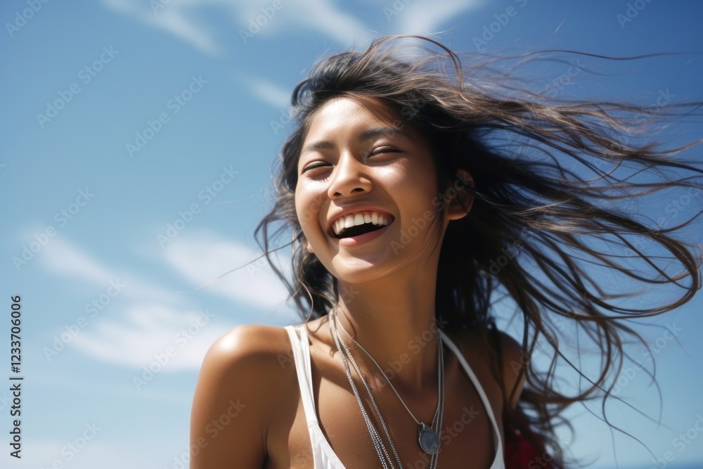 Smiling thai young woman laughing smiling sunny. Smiling thai young woman laughing smiling sunny.
