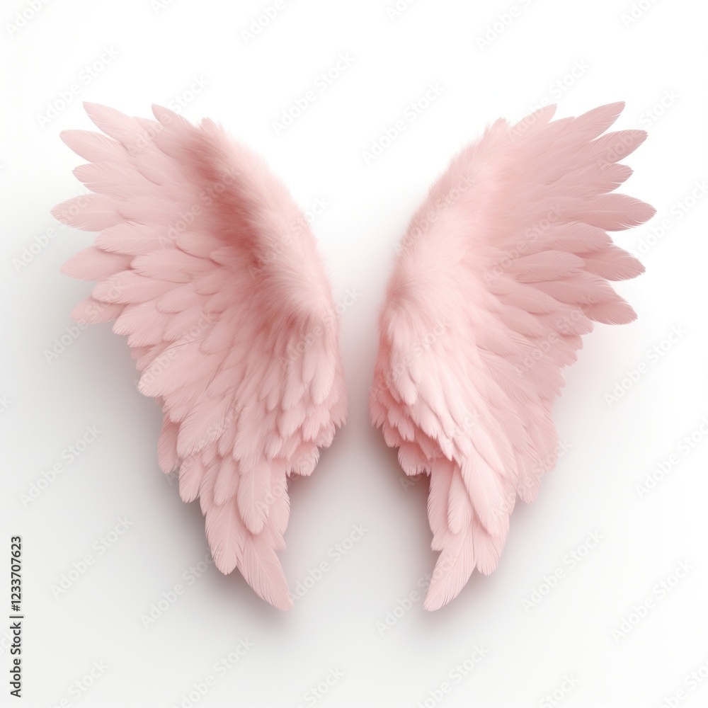 Obraz premium Wings angel bird white background.