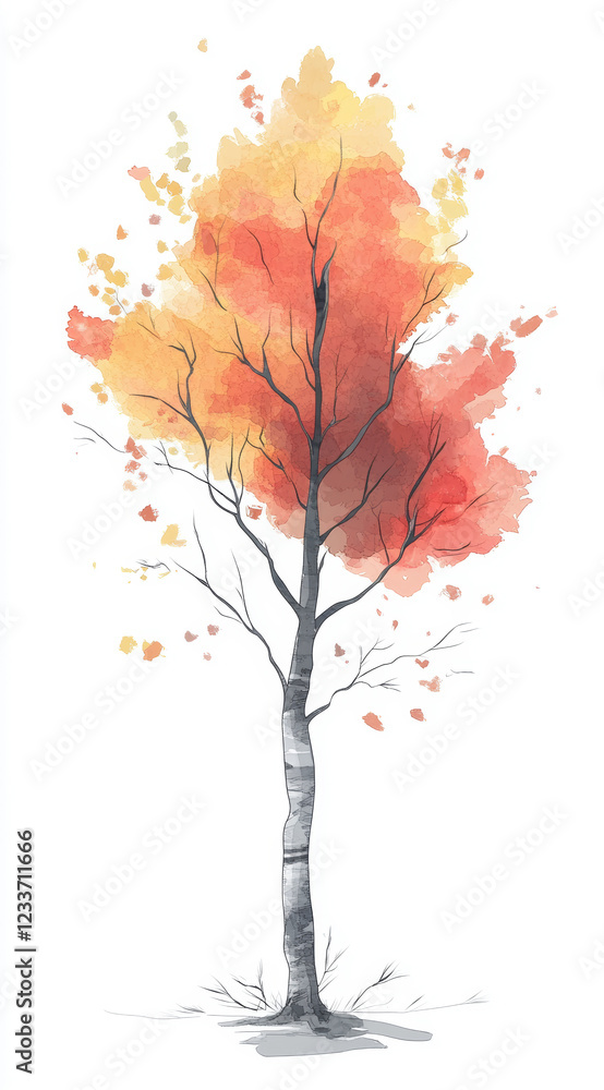 Fototapeta premium autumn tree with leaves