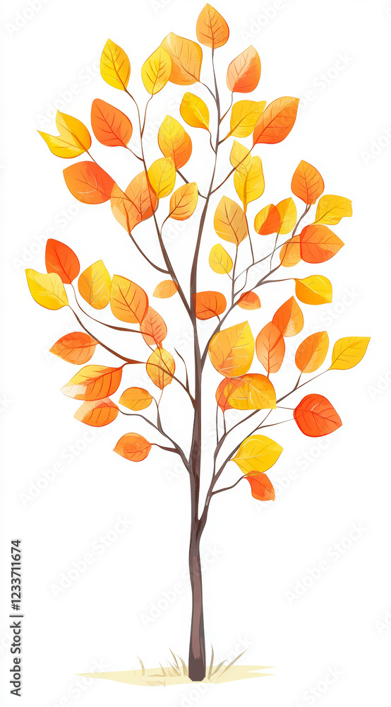 Fototapeta premium autumn tree vector illustration