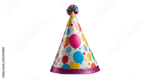 party hats isolated on white background, birthday party hat isolated on transparent background