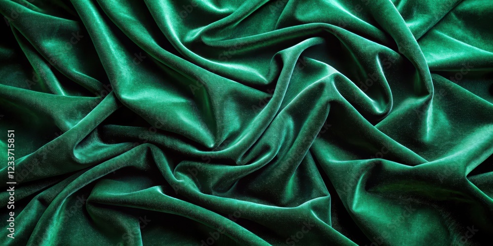 Obraz premium fabric patterns, close-up, surface view, velvet fabric, fabric texture, luxurious fabric, interior design element, dark green velvet, silk, satin, fabric, textile, texture, material, cloth, smooth, lu