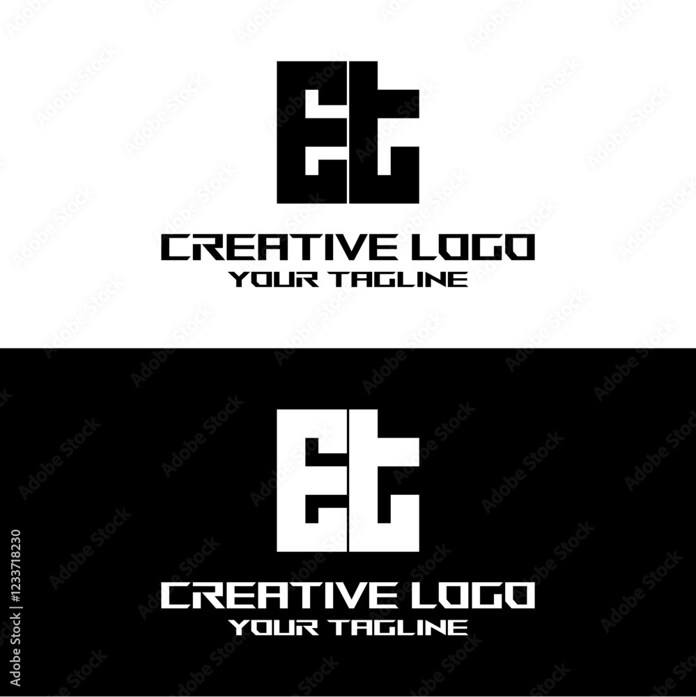 Obraz premium creative letter logo et design vector