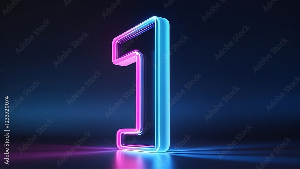 vibrant neon number one glowing in blue and pink against a dark backdrop, showcasing modern design and digital art aesthetics vibrant neon number one glowing in blue and pink against a dark backdrop, showcasing modern design and digital art aesthetics