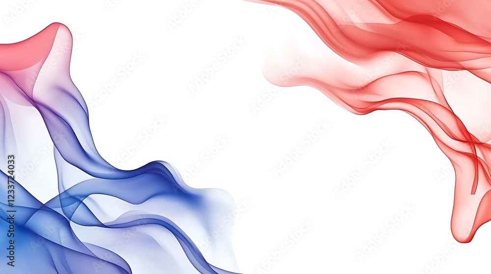 Obraz premium Abstract Red and Blue Flowing Fabric Design
