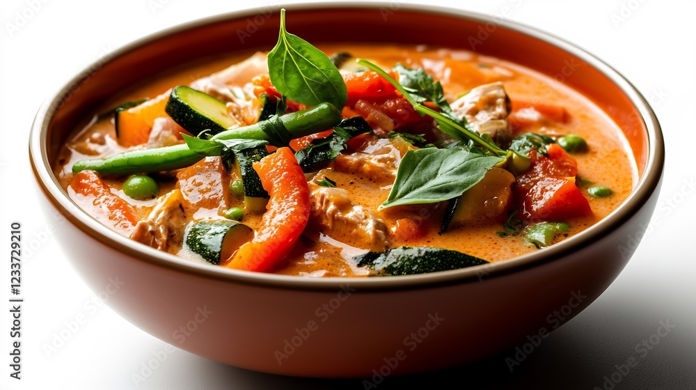 Vibrant Orange Bowl of Creamy Vegetable Curry Vibrant Orange Bowl of Creamy Vegetable Curry