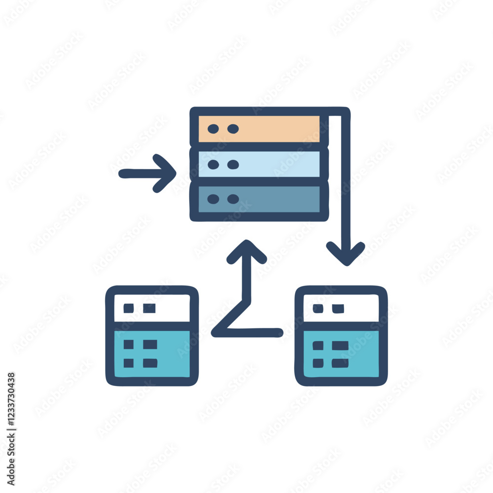 Data Integration Icon for Seamless Processes Data Integration Icon for Seamless Processes