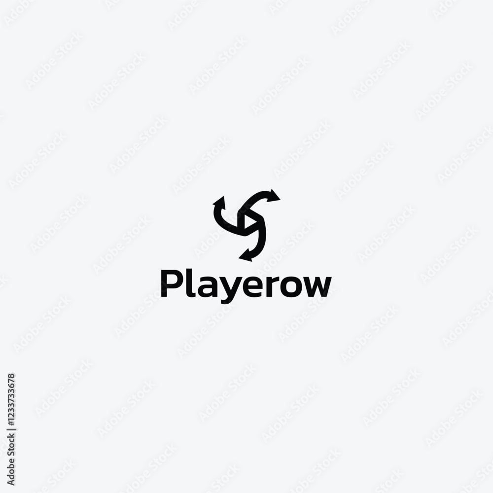 Fototapeta premium Play icon and arrow mark modern logo