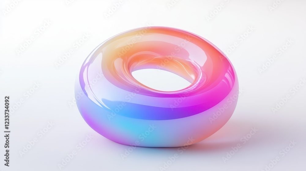 A captivating abstract animation featuring a rotating iridescent shape on a white background. A captivating abstract animation featuring a rotating iridescent shape on a white background.