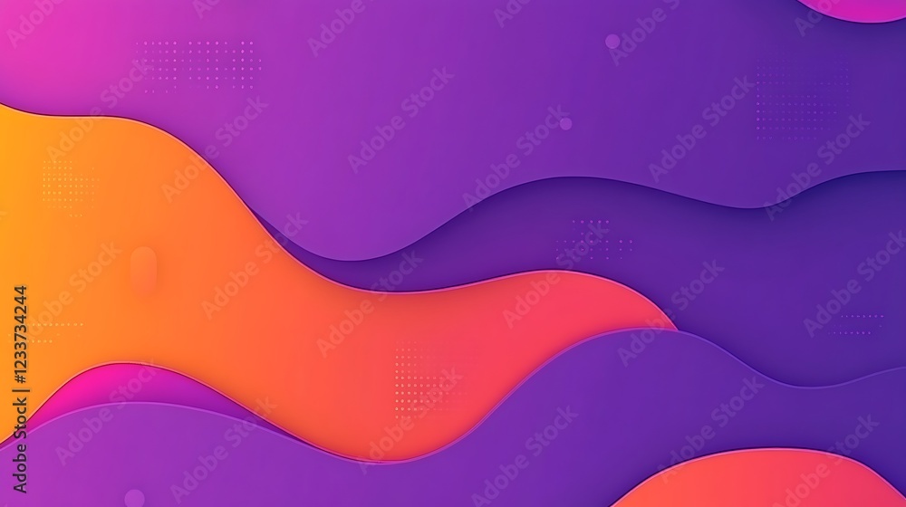 Fototapeta premium Abstract Purple Orange Wave Background Design