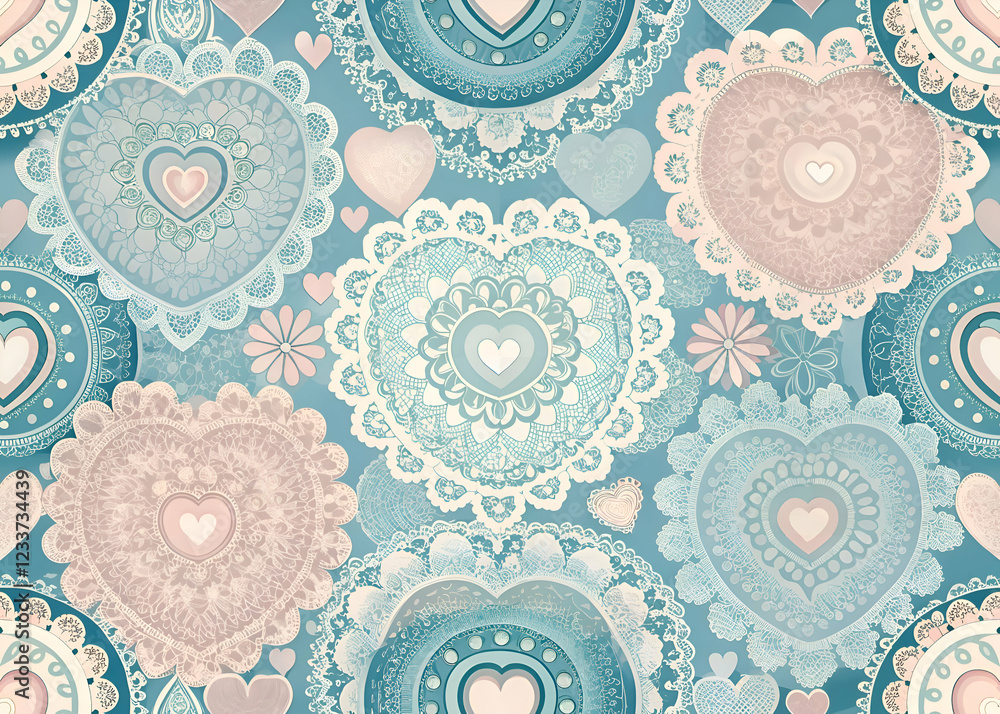 Charming lace heart pattern design. Charming lace heart pattern design.
