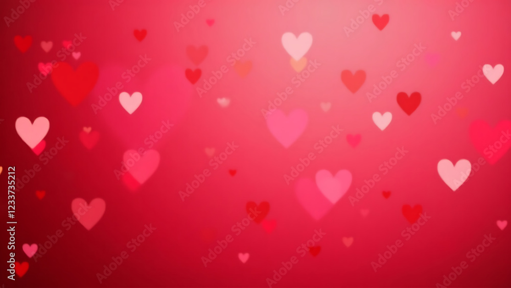 Blurred Heart Bokeh Effect. Abstract Valentine’s Day Background Blurred Heart Bokeh Effect. Abstract Valentine’s Day Background