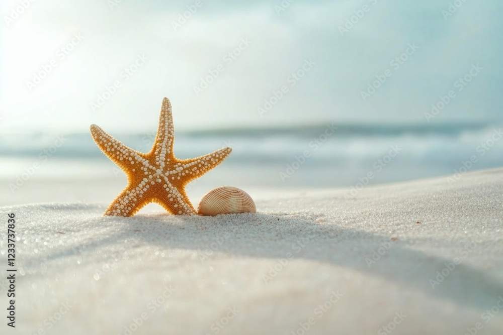 Summer background starfish nature sand. Summer background starfish nature sand.