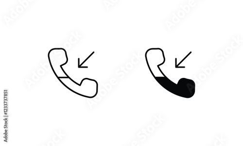 Incomming Call icons set vector stock illustration
