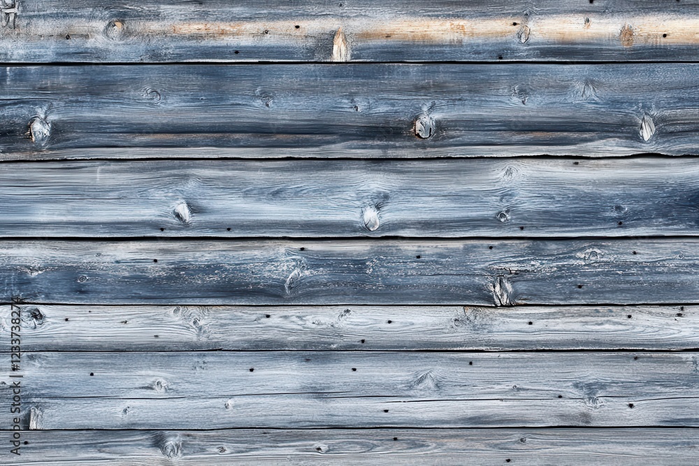 Fototapeta premium Weathered blue wood planks, rustic texture, outdoor wall, background, design