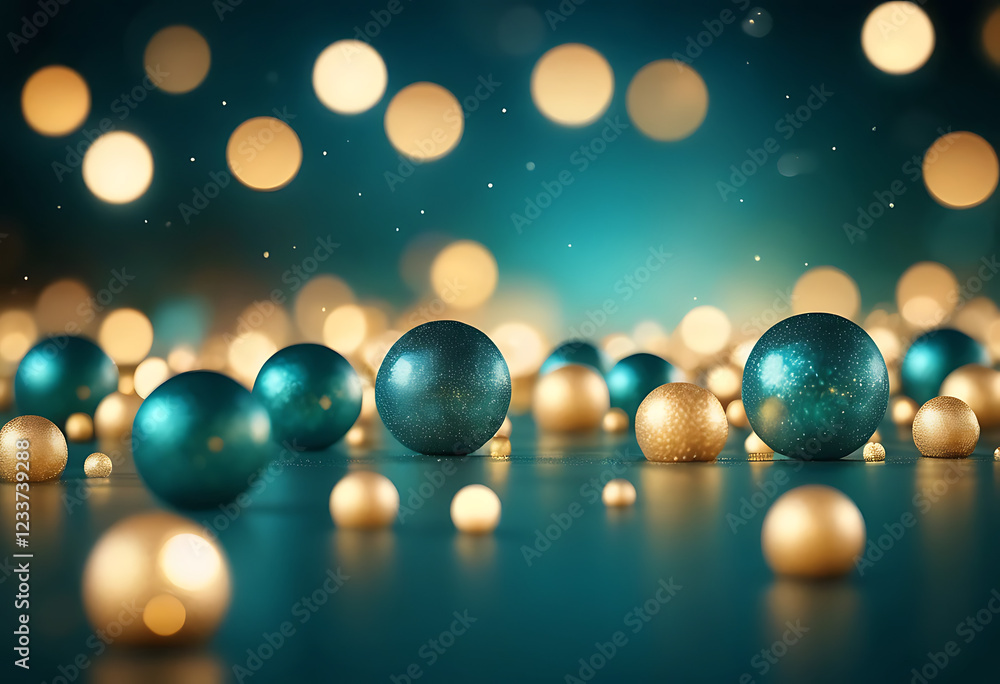 Golden Bokeh Background with Soft Sparkling Lights in Teal and Gold Tones Golden Bokeh Background with Soft Sparkling Lights in Teal and Gold Tones
