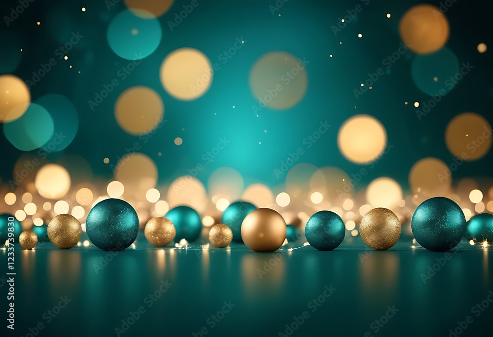 Golden Bokeh Background with Soft Sparkling Lights in Teal and Gold Tones Golden Bokeh Background with Soft Sparkling Lights in Teal and Gold Tones