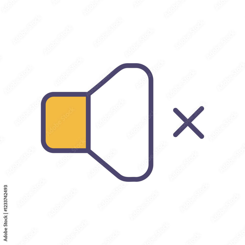 Mute icon. Userinter face icon design. vector graphic Mute icon. Userinter face icon design. vector graphic