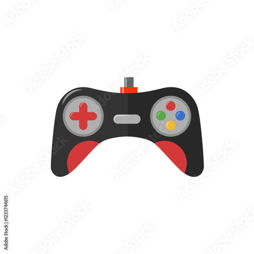 PrintJoystick gamepad icon red and black. flat illustration of vector icon for logo or web