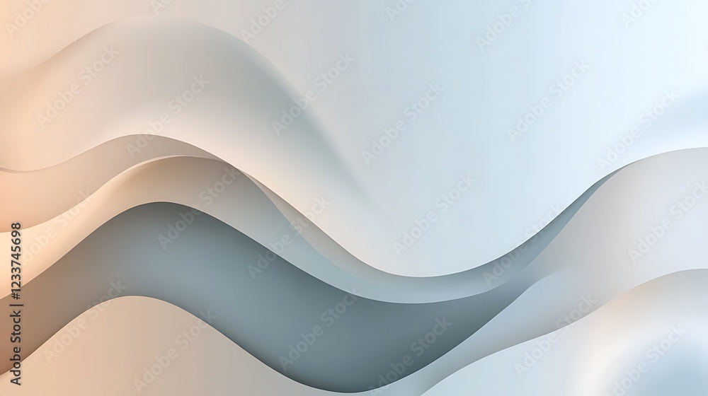 Fototapeta premium Abstract Wave Pattern Soft Hues Background Design