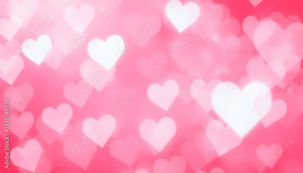 Romantic Heart Bokeh Background. Soft Pink & Red Blurred Valentine’s Glow Romantic Heart Bokeh Background. Soft Pink & Red Blurred Valentine’s Glow
