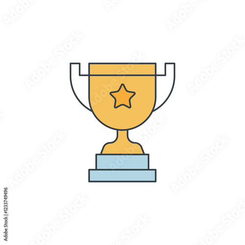 Trophy icon symbol vector illustration isolated on white background