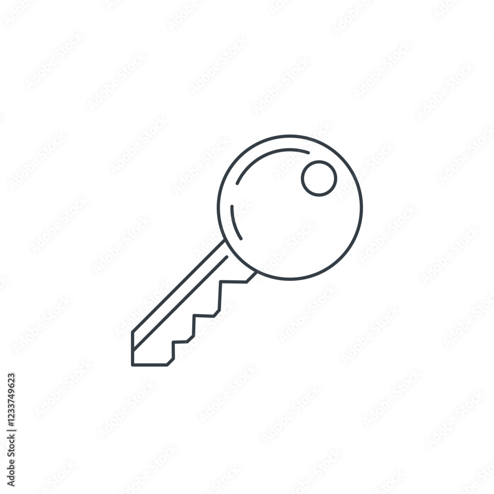 Key icon symbol vector illustration isolated on white background Key icon symbol vector illustration isolated on white background
