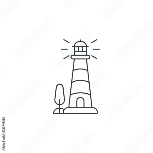 Lighthouse icon symbol vector illustration isolated on white background