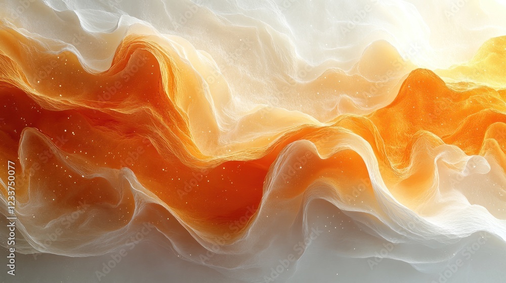 Abstract orange and white wavy fluid design. Abstract orange and white wavy fluid design.