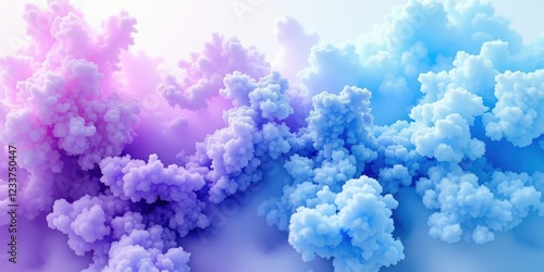 A mesmerizing multi-layered cloudscape of ethereal blues, purples, and whites, intricately woven into a harmonious arrangement that captures the imagination with its dreamlike beauty photo