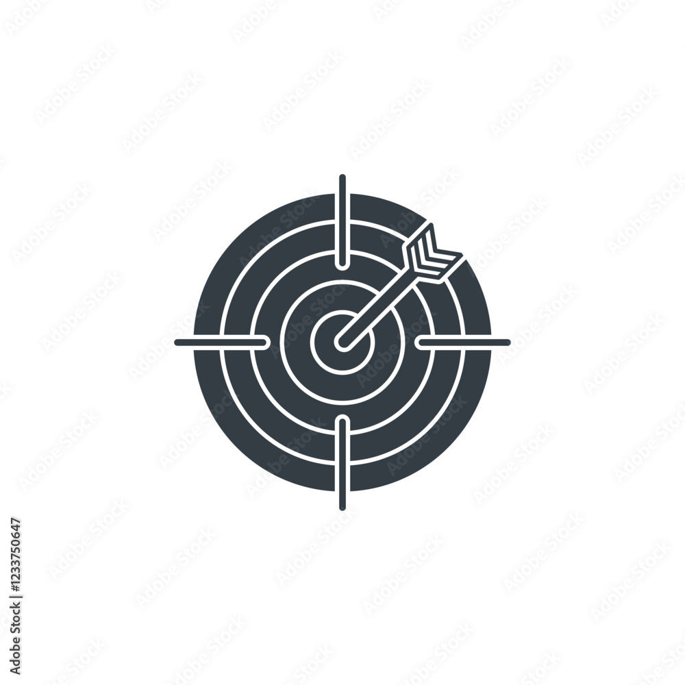 Target Hit icon symbol vector illustration isolated on white background Target Hit icon symbol vector illustration isolated on white background
