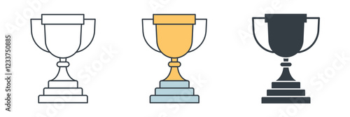 Trophy icon symbol vector illustration isolated on white background