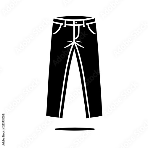 Classic Denim: An iconic pair of jeans depicted in a bold, minimalist silhouette. The timeless design and the simple.