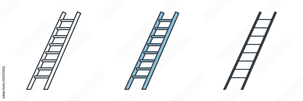 Ladder icon symbol vector illustration isolated on white background Ladder icon symbol vector illustration isolated on white background