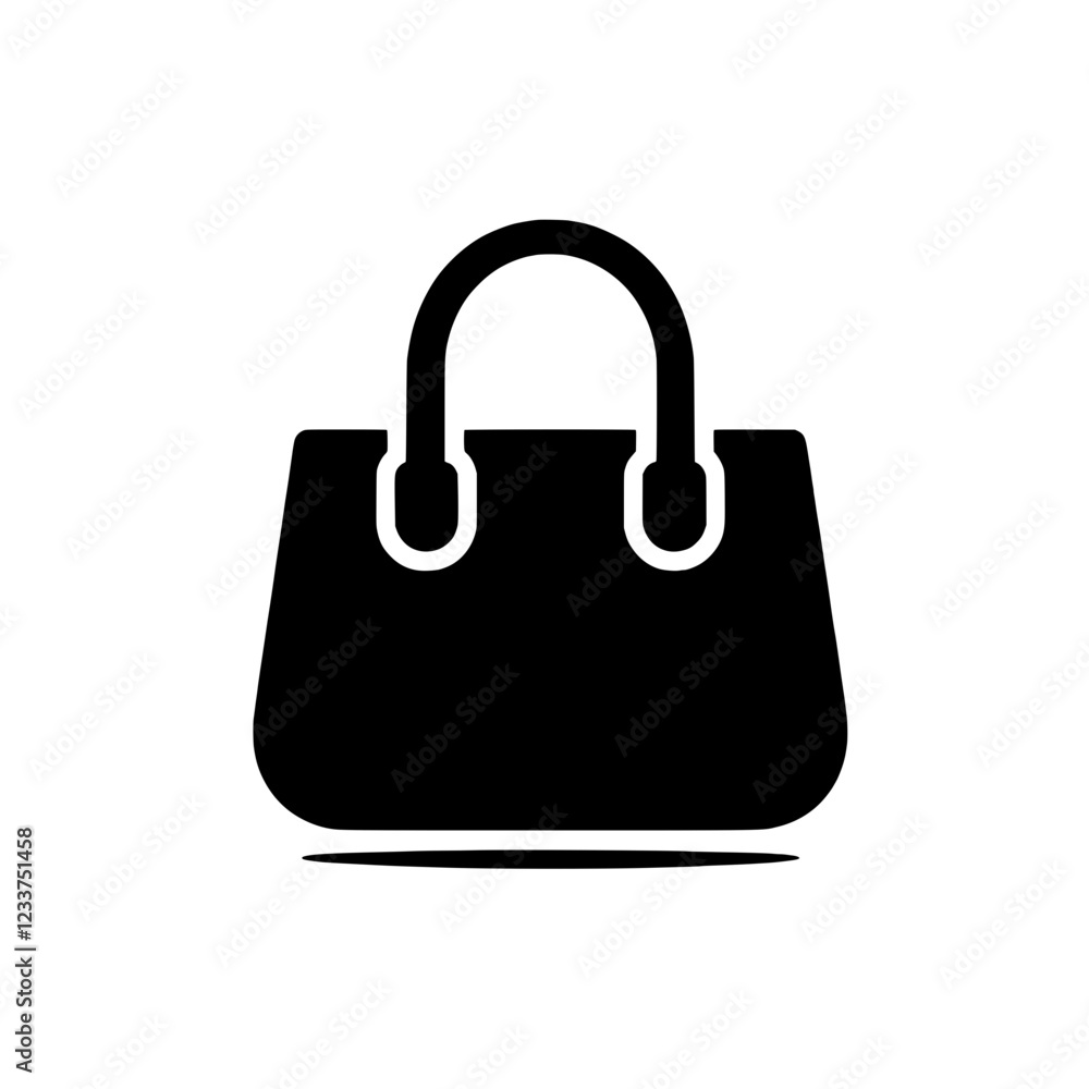 Handbag Icon: A simple yet stylish black silhouette of a handbag, representing fashion, style, and accessories. It's perfect for web design, mobile apps, and social media. Handbag Icon: A simple yet stylish black silhouette of a handbag, representing fashion, style, and accessories. It's perfect for web design, mobile apps, and social media.