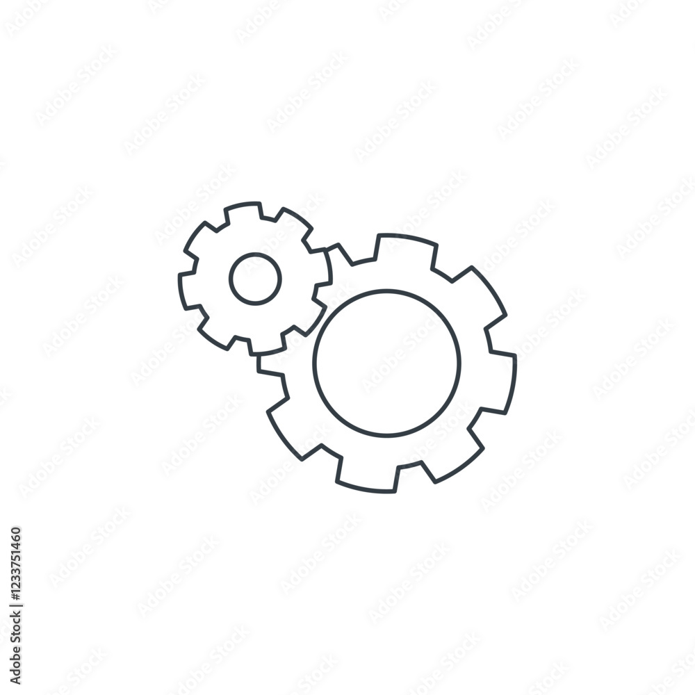 Gear icon symbol vector illustration isolated on white background Gear icon symbol vector illustration isolated on white background