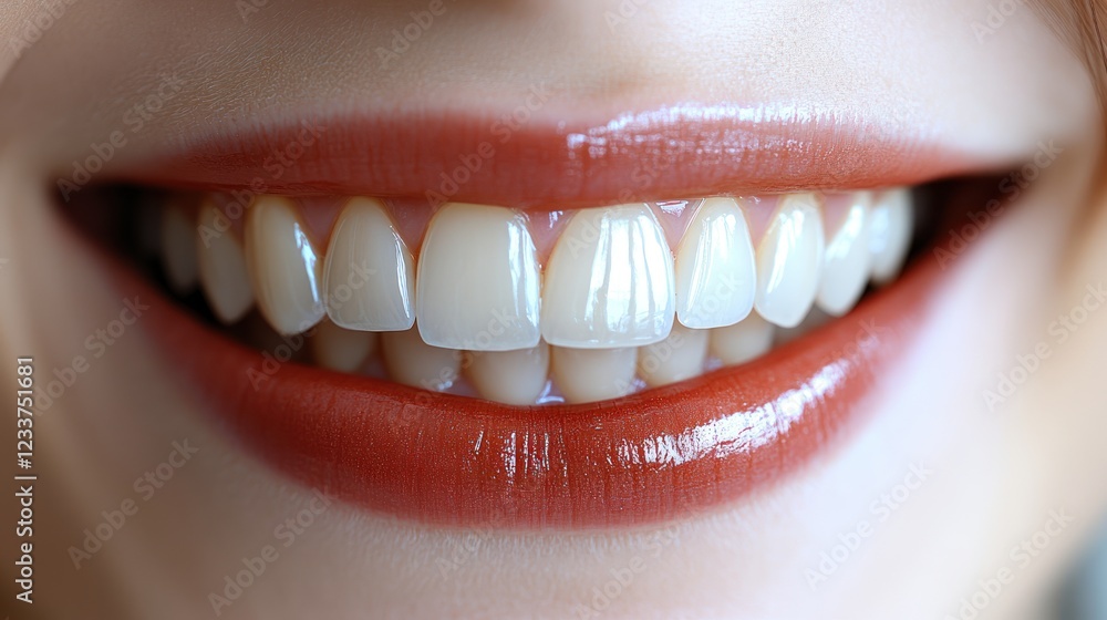 Obraz premium Radiant Smile: A Close-Up of Perfect Teeth and Lips