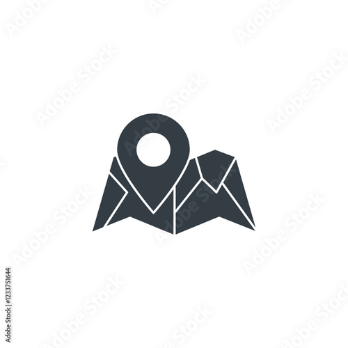 GPS Pin on a Map icon symbol vector illustration isolated on white background