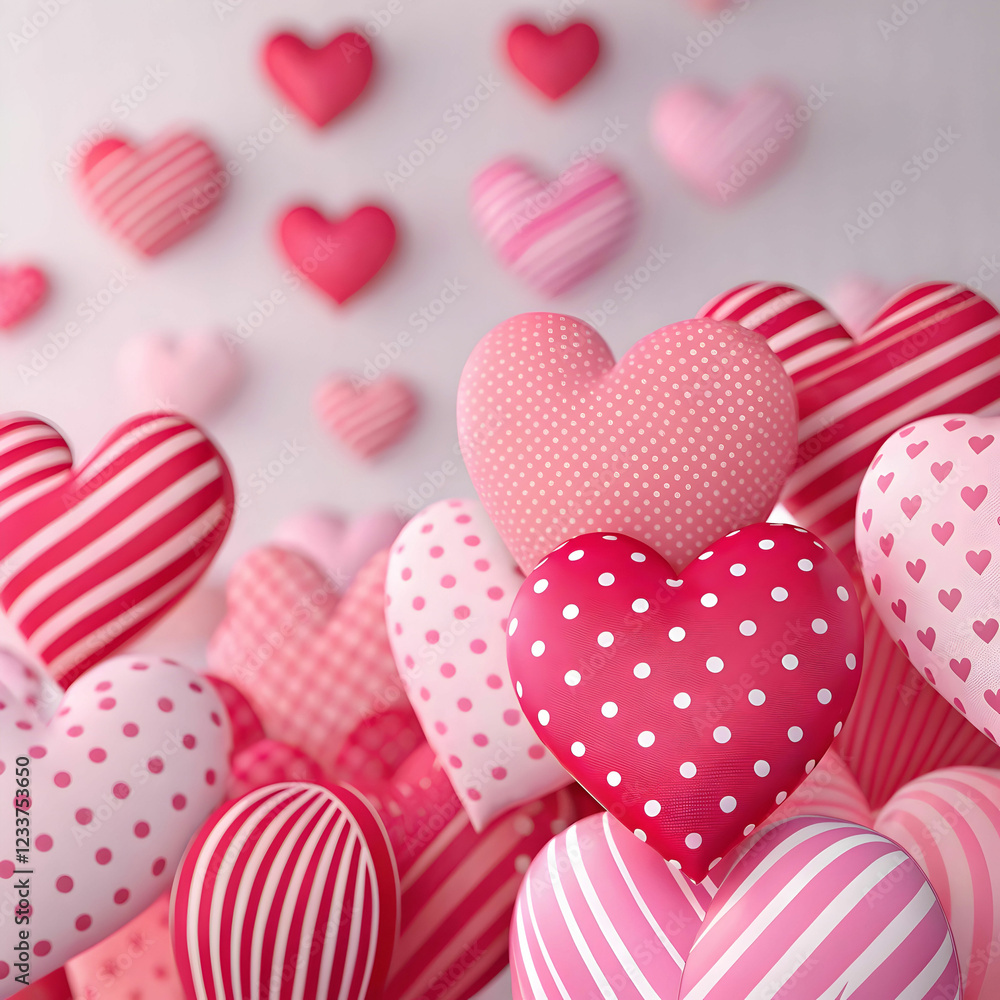Fototapeta premium Multicolored Heart Background for a Valentines Wallpaper
