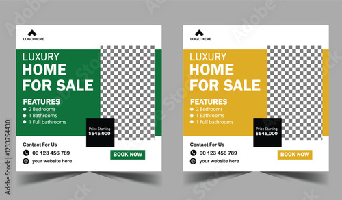 Home for sale social media post template banner