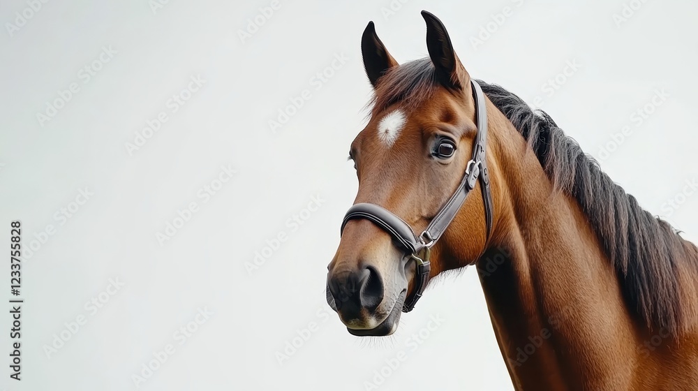 Majestic Brown Horse Portrait on Neutral Background Captured in High Resolution Majestic Brown Horse Portrait on Neutral Background Captured in High Resolution