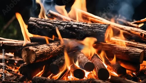 set of fire places campfire