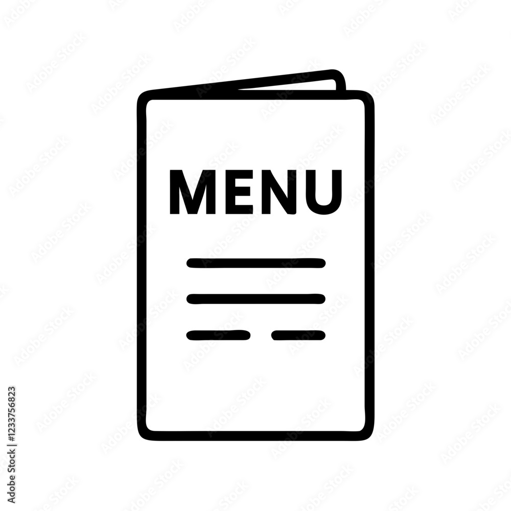 Restaurant menu icon in minimalistic style for dining concept Restaurant menu icon in minimalistic style for dining concept