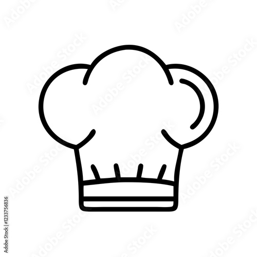 Chef hat icon in minimalistic style for culinary concept