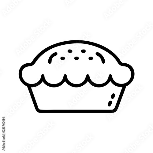 Cupcake icon in minimalistic style for bakery concept
