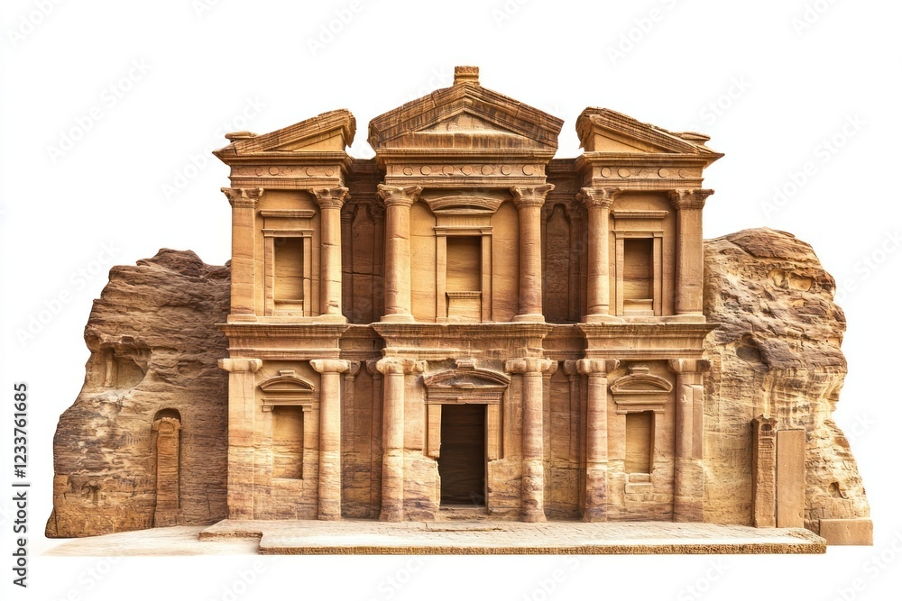Naklejka premium Petra archaeological architecture rock-carved.