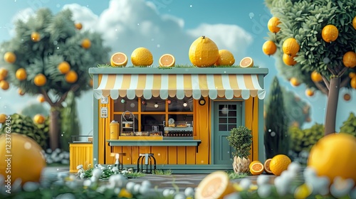 A child’s lemonade stand becomes a hit in this playful flat design culinary adventure