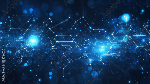 Wallpaper Mural An abstract image of digital patterns and light representing advanced technology and connectivity, Glowing round diagram wallpaper Torontodigital.ca