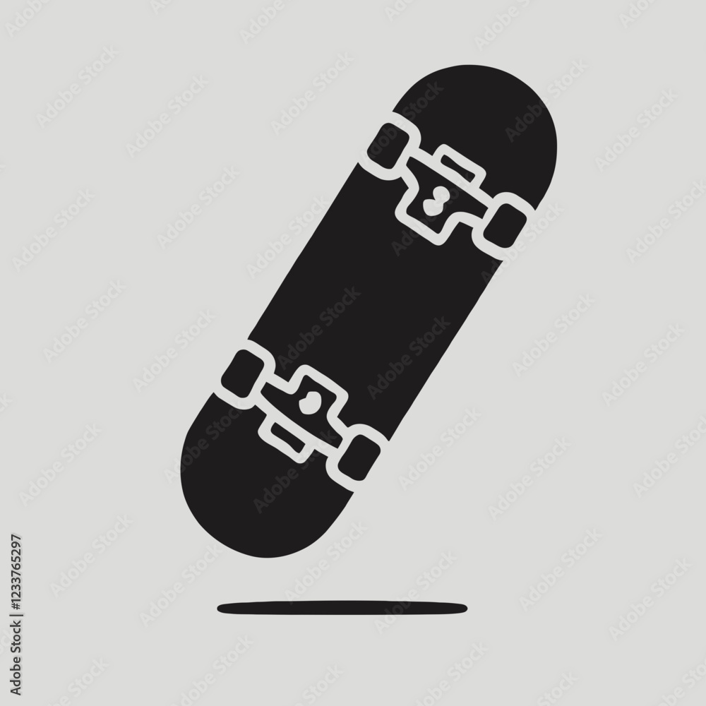 Skateboard silhouette in black on a white background Skateboard silhouette in black on a white background
