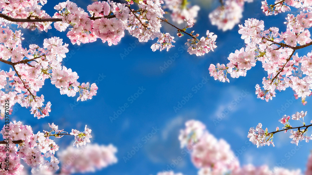 A Soft-Focus Shot of Cherry Blossoms Against a Blue Sky Using the Golden Ratio A Soft-Focus Shot of Cherry Blossoms Against a Blue Sky Using the Golden Ratio